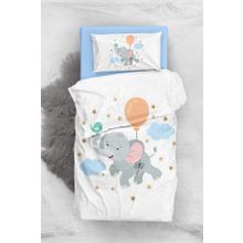 Monohome Blue Elephant 3D Pamuk Saten Bebek Nevresim Takım