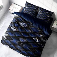 Monohome Blue Suite 3D Pamuk Saten Çift Kişilik Nevresim Takım