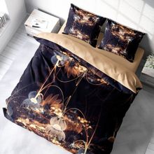 Monohome Brown Lotus 3d Pamuk Saten Çift Kişilik Nevresim Takımı