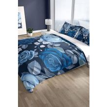 Monohome Cattleya Blue Flower 3D Pamuk Saten Çift Kişilik Nevresim Takımı