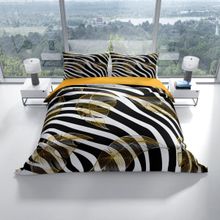 Monohome Cattleya Zebra Feather 3D Pamuk Saten Çift Kişilik Nevresim Takım