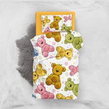 Monohome Colorful Teddy Bear 3D Pamuk Saten Bebek Nevresim Takım