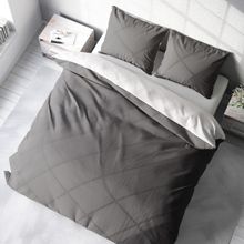 Monohome Deluxe Çift Taraflı Pamuk Ranforce Gri Beyaz 200x220 cm Çift Kişilik Nevresim Takımı