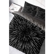 Monohome Deluxe Çift Taraflı Pamuk Ranforce Siyah Gri 200x220 cm Çift Kişilik Nevresim Takımı