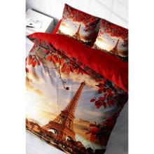 Monohome Lastikli Çarşaflı %100 Pamuk Saten Eiffel Çift Kişilik Nevresim Takımı