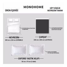 Monohome Mistique Flowers 3D Pamuk Saten Kahverengi Çift Kişilik Nevresim Takım