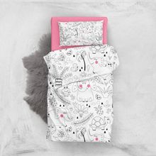 Monohome Pink Animals 3d Pamuk Saten Bebek Nevresim Takımı