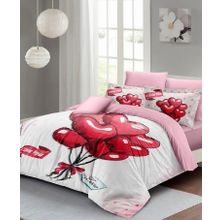 Monohome Red Balls 200x220 cm Kırmızı Sevgililer Günü Çift Kişilik Pamuk Saten Nevresim Takımı