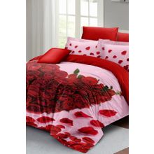 Monohome Sevgililer Günü 200x220 cm Kırmızı Gül Aşkına Çift Kişilik Pamuk Saten Nevresim Takımı