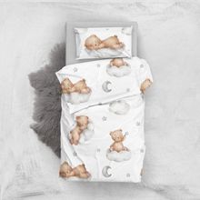 Monohome Sleeping Teddy Bear 3D Pamuk Saten Bebek Nevresim Takım