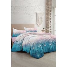 Monohome Soft Blue Luxury Pamuk Saten Çift Kişilik Nevresim Takımı