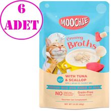 Moochie Parça Ton Balığı Deniz Tarağı Tahılsız 6x40 gr Kedi Çorbası