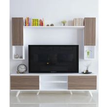 Moonlife Beyaz Ceviz İstanbul Dolaplı Kapaklı Tv Ünitesi