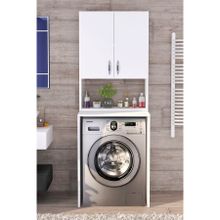 Moonlife Beyaz Üst Dolaplı Çok Amaçlı Çamaşır Makinesi Dolabı