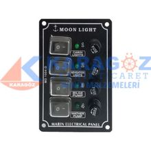MOONLIGHT DİKEY 4'LÜ SWITCH PANEL SİGORTALI