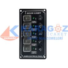 MOONLIGHT DİKEY 5'Lİ SWITCH PANEL SİGORTALI