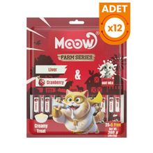 Moow Ciğerli Kızılcıklı ve Keçi Sütlü Yetişkin Sıvı 30x12 gr Kedi Ödül Maması