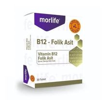 Morlife Vitamin B12 Folik Asit 30 Çiğneme Tableti