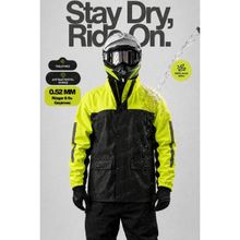 Motobros MOTORCU YAĞMURLUK MOTOSİKLET YAĞMURLUĞU NEON PREMİUM CEPLİ ASTARLI SU GEÇİRMEZ - XL