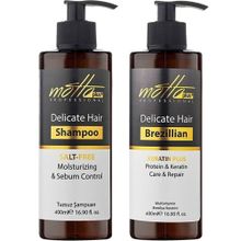 Motto Plus 2'li Brezilya Fönü Şampuan + Keratin 400 ML Bakım Seti