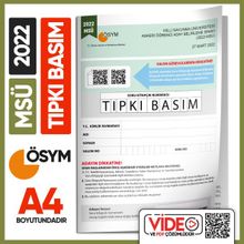 Msü 2022 Ösym Tıpkı Basım Türkiye Geneli Dijital Çözümlü Soru Kitapçığı