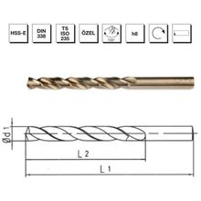 MTE B00005000250 Makina Takım 2.5 mm HSS-E DIN 338 Silindirik Saplı Altın Seri Matkap Ucu
