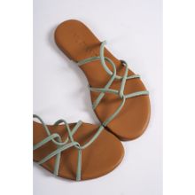 Mubiano 23603-MNT Mint Hakiki Deri Kadın Sandalet