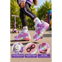 Muggo Pato Mor Çocuk Işıklı Patenli Tekerlekli Sneaker Spor Ayakkabı