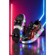 Muggo Pato Siyah Çocuk Işıklı Patenli Tekerlekli Sneaker Spor Ayakkabı