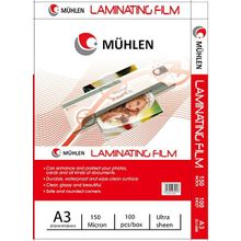 Mühlen A3-150 A3 Boyutlu 150 Mikron 100 Adet Laminasyon PVC Filmi