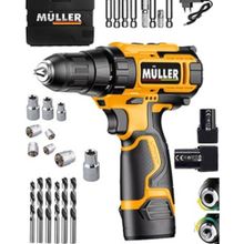 Müller Alman EX-Torq 58 V 6 Ah Otomatik Korumalı Metal Şanzuman 27 Parça Çift Akülü Şarjlı Matkap
