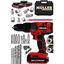 Müller Germany 58 V 8 Ah Çift Metal Şanzuman Bakır Sargılı Çift Akülü 27 Parça Şarjlı Matkap Vidalama