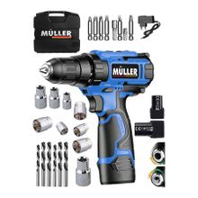 Müller Germany EX-Torq M-58 Otomatik Korumalı Metal Şanzuman 27 Parça Çift Akülü Şarjlı Matkap