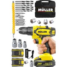 Müller Germany X-Torq Çift Metal Şanzıman 27 Parça Çift Akülü Vidalama Matkap