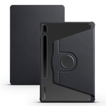 Musal Galaxy Tab S7 FE LTE T737-T736-T733-T730 Kılıf Termik Kalem Bölmeli Dönebilen Standlı Siyah Kılıf