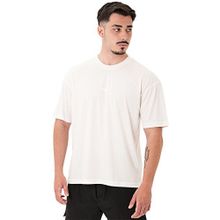 MuscleCloth Basic Kırık Beyaz Oversize Erkek T-Shirt