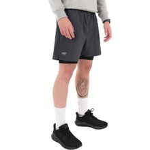 MuscleCloth Performance Gri Siyah 2 In 1 Erkek Taytlı Şort