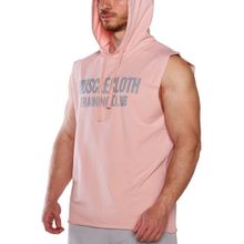 MuscleCloth Training Club Kapüşonlu Somon Erkek Kolsuz Sweatshirt