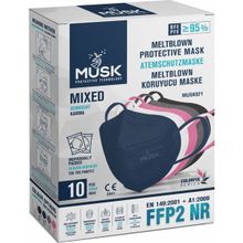 Musk FFP2 N95 30'lu Mix 5 Renk Maske
