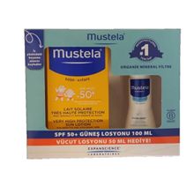 Mustela Güneş Losyonu SPF 50+ 100 ml 50 ml Hediye Vücut losyonu