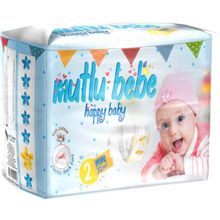 Mutlu Bebe No:2 Mini 32 Adet Bebek Bezi