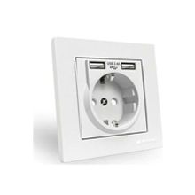 Mutlusan 2 USB Portlu Sıva Altı Topraklı Priz