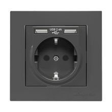 Mutlusan Rita Füme 2'li Usb Topraklı Priz