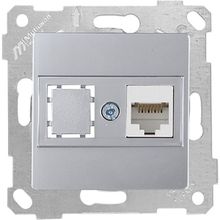 Mutlusan Rita Mekanizmalı 1xRJ45 Cat6 Inox Tuş Data Prizi