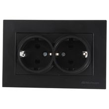 Mutlusan Rita Siyah Çerçeveli 2'li Topraklı Priz