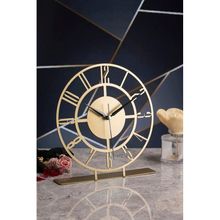 Muyika MYK1303-3 Bunnela Metal Gold Eskitme 25x23 cm Masa Üstü Saati