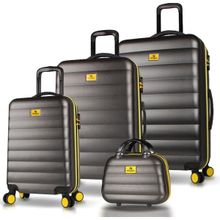 My Valice Colors Antrasit ABS Kabin Orta Büyük ve Makyaj Boy 4'lü Travel Valiz Seti
