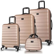 My Valice Colors Gold ABS Kabin Orta Büyük ve Makyaj Boy 4'lü Travel Valiz Seti