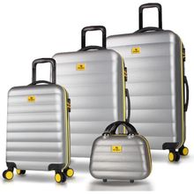 My Valice Colors Gri ABS Kabin Orta Büyük ve Makyaj Boy Gri 4'lü Travel Valiz Seti