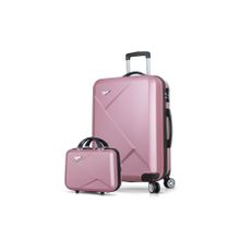 My Valice MV8329 Diamond Abs Orta Ve Makyaj Boy Rose Gold 2'li Valiz Seti